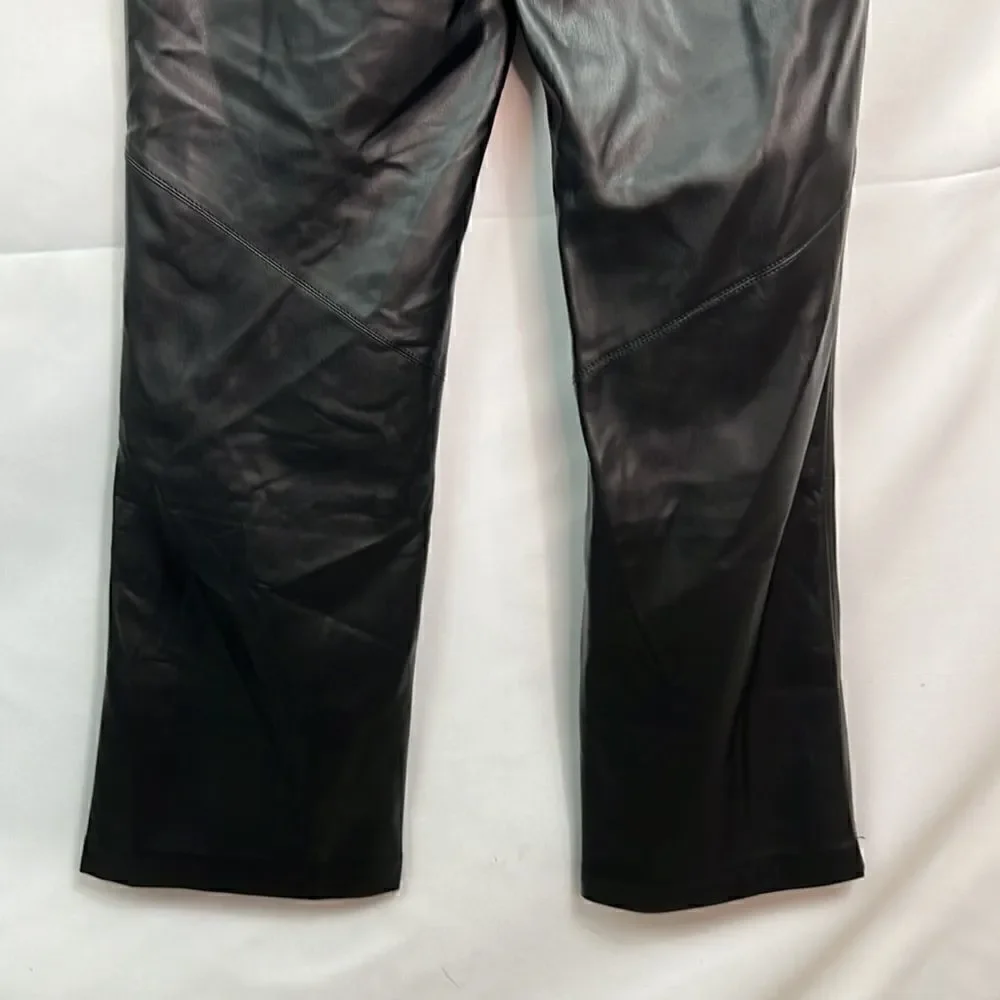 Free People Black Vegan Leather pants jeans size 6 NWT